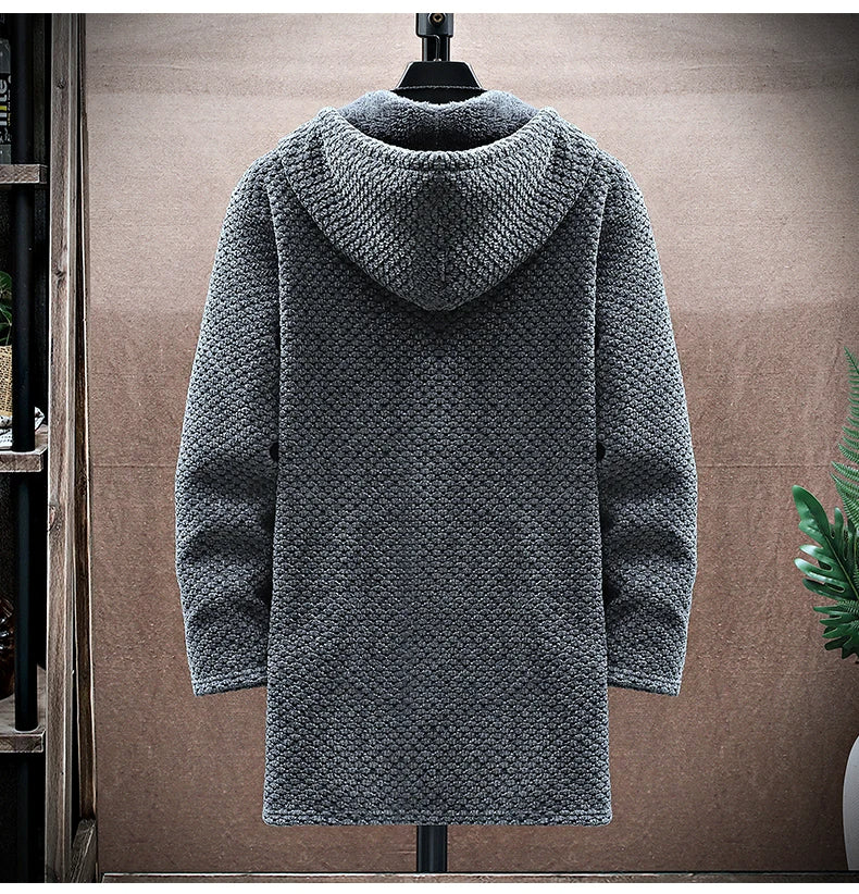 Herren Wintermantel mit Fleecefutter – Langes Modell