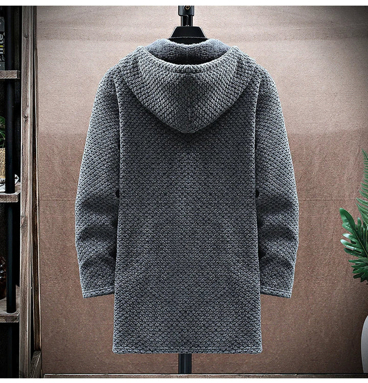 Herren Wintermantel mit Fleecefutter – Langes Modell