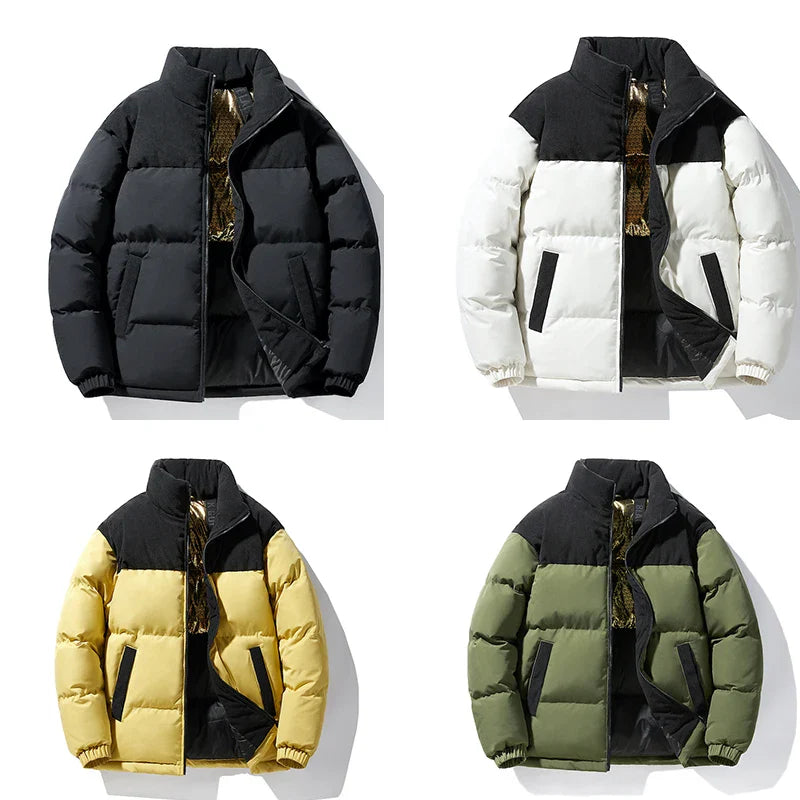 Herren Bomber Winterjacke Zweifarbig  - Kurzes Modell