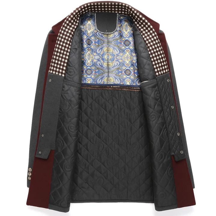 Herren Gefütterter Wintermantel mit Hohem Kragen – Langes Modell