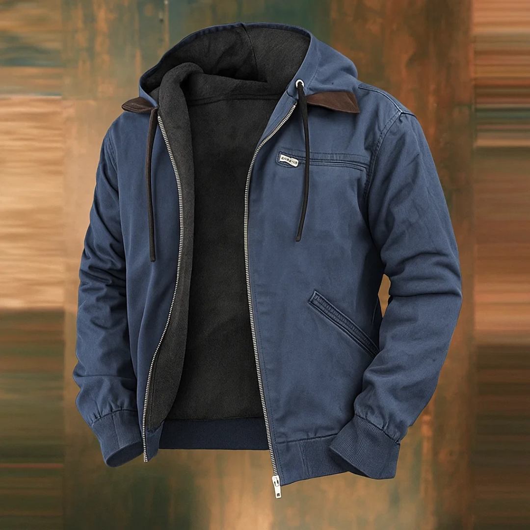 Herren Gefütterter Wintermantel mit Kapuze – Kurzes Modell