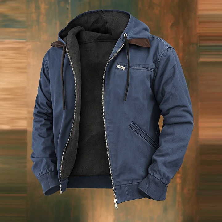 Herren Gefütterter Wintermantel mit Kapuze – Kurzes Modell