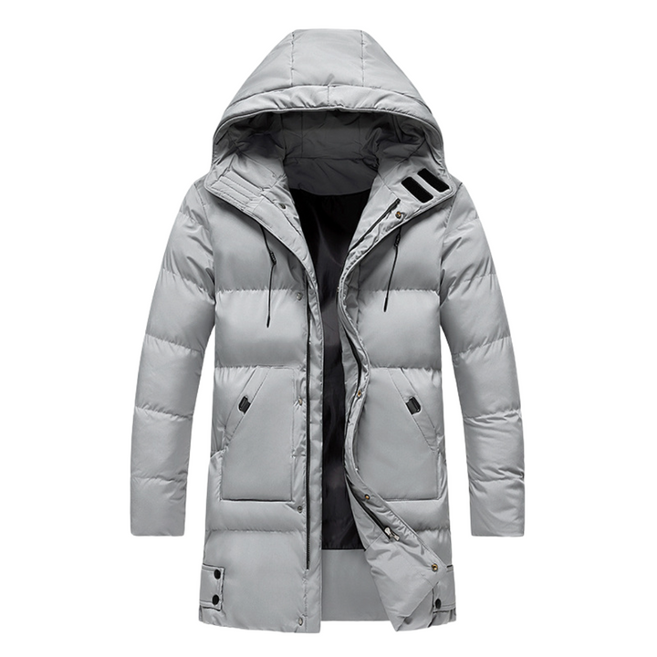 Herren Parka mit Kapuze und Wattierung – Langes Modell