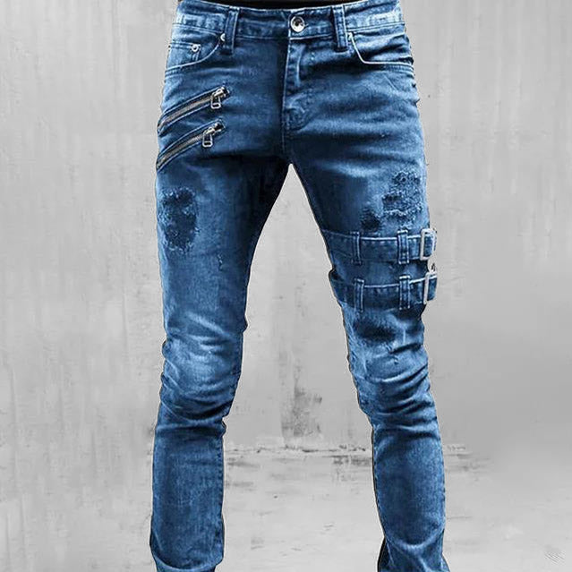 Herren Slim Fit Jeans - Distressed-Look