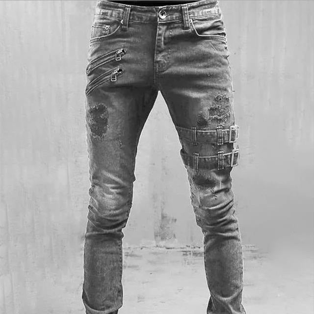 Herren Slim Fit Jeans - Distressed-Look