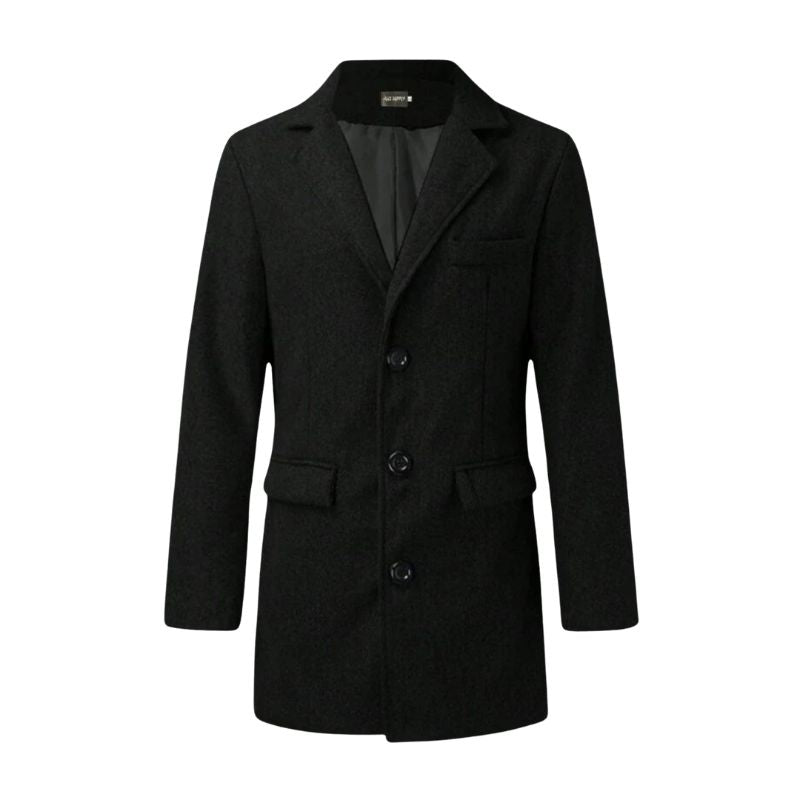 Herren Formeller Wintermantel mit Isolierendem Futter – Langes Modell
