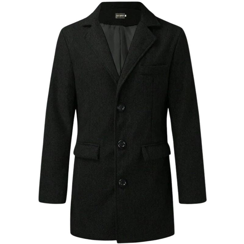 Herren Formeller Wintermantel mit Isolierendem Futter – Langes Modell