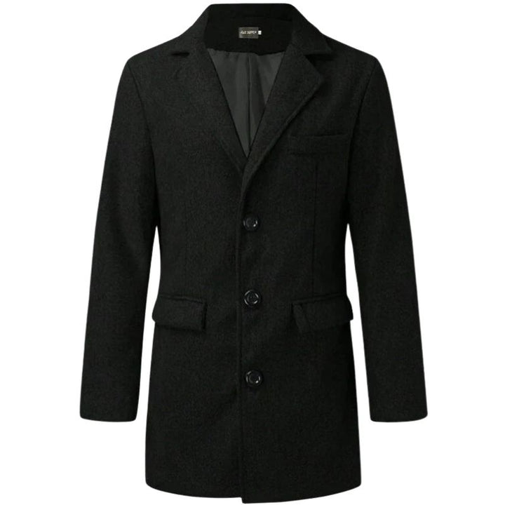 Herren Formeller Wintermantel mit Isolierendem Futter – Langes Modell