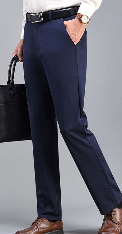 Herren Klassische Hose – Elastischer Bund und Gerade Passform