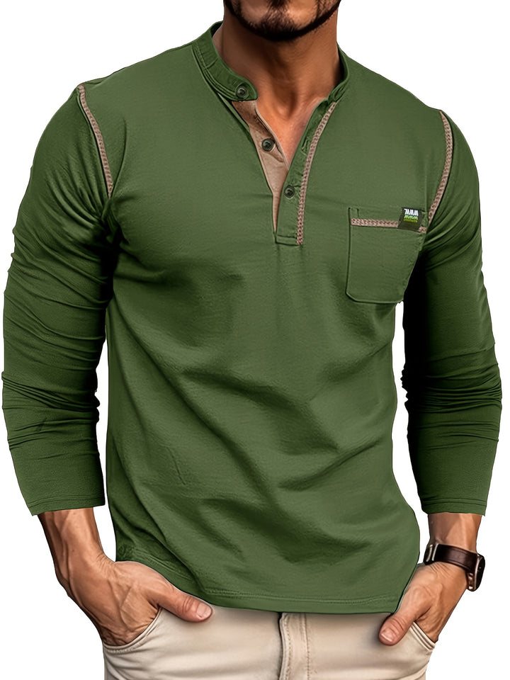 Herren Langarm Hemd mit Knopfleiste