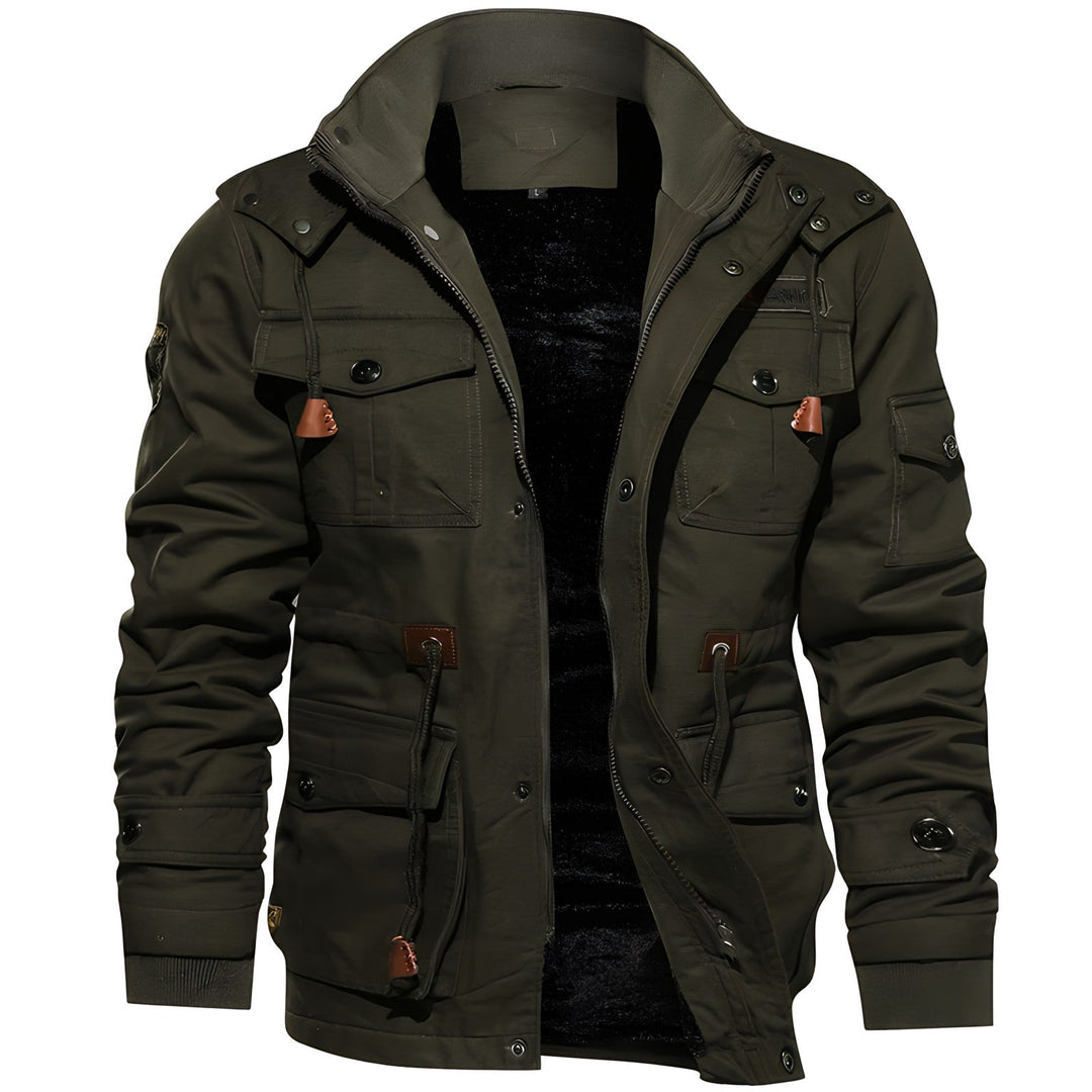 Herren Militärjacke mit mehreren Taschen – Kurzes Modell