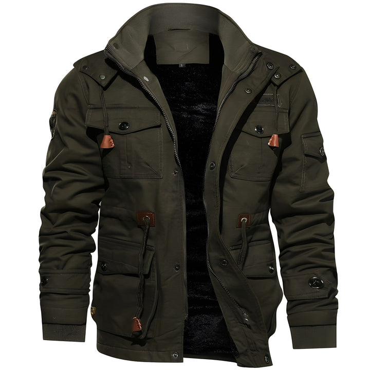 Herren Militärjacke mit mehreren Taschen – Kurzes Modell