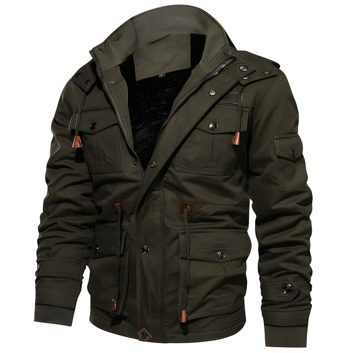 Herren Militärjacke mit mehreren Taschen – Kurzes Modell