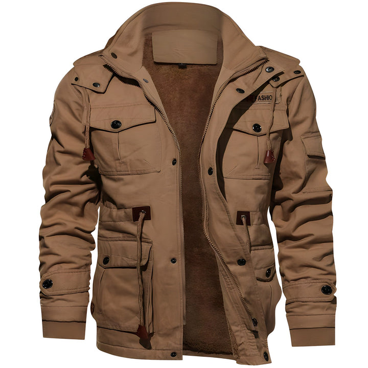 Herren Militärjacke mit mehreren Taschen – Kurzes Modell
