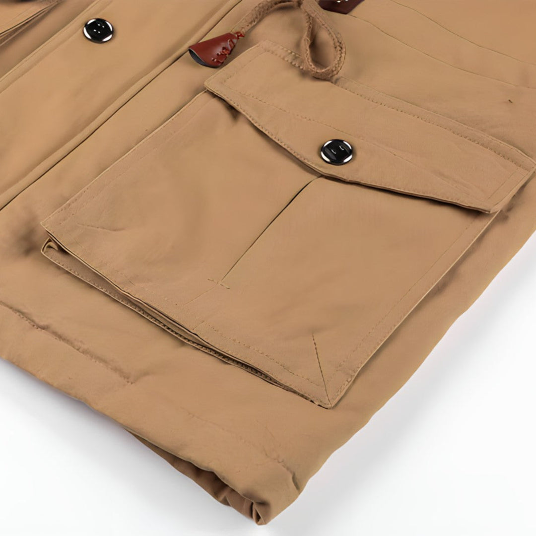 Herren Militärjacke mit mehreren Taschen – Kurzes Modell