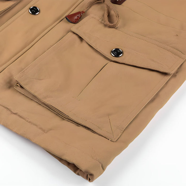 Herren Militärjacke mit mehreren Taschen – Kurzes Modell