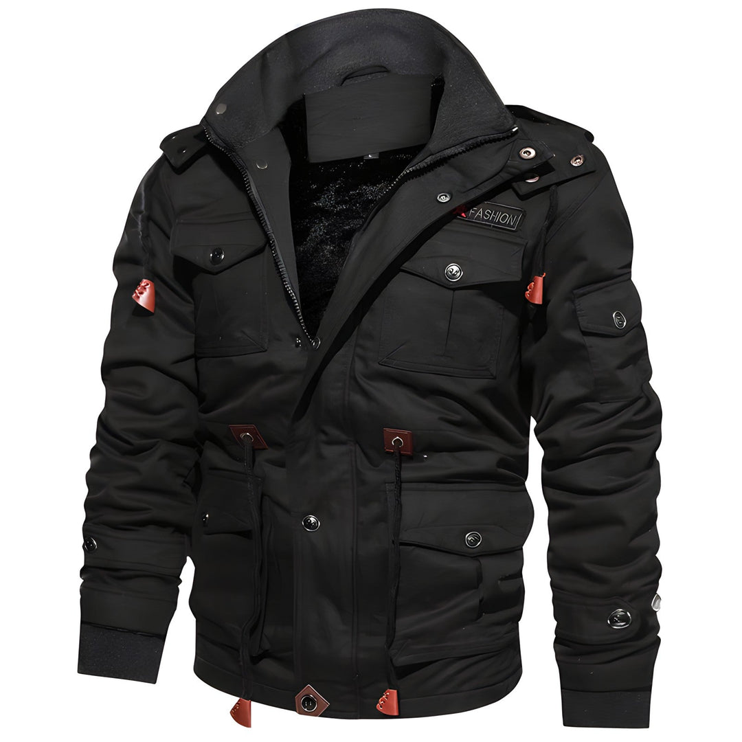 Herren Militärjacke mit mehreren Taschen – Kurzes Modell