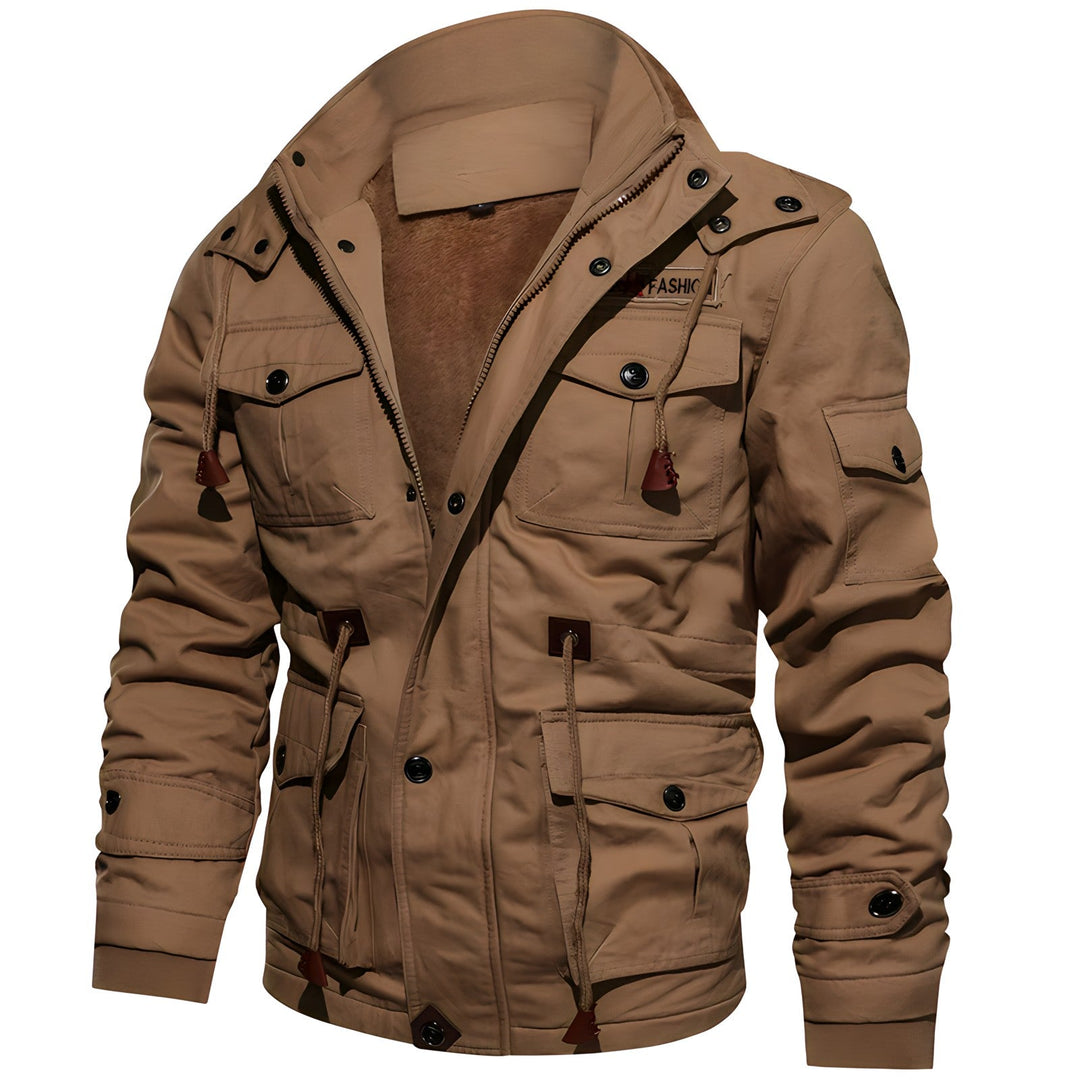 Herren Militärjacke mit mehreren Taschen – Kurzes Modell