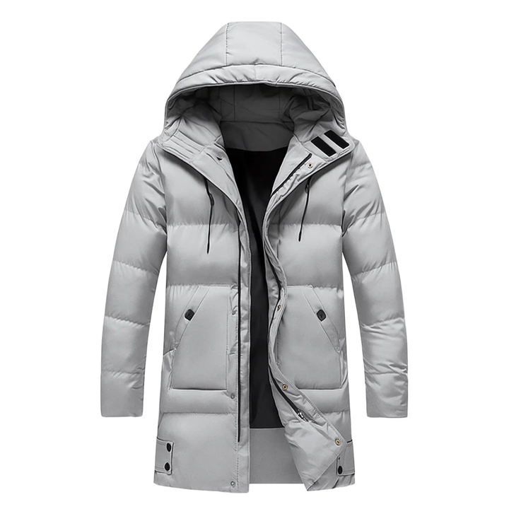 Herren Parka mit Kapuze und Wattierung – Langes Modell
