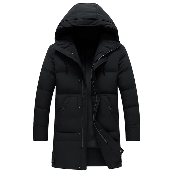Herren Parka mit Kapuze und Wattierung – Langes Modell
