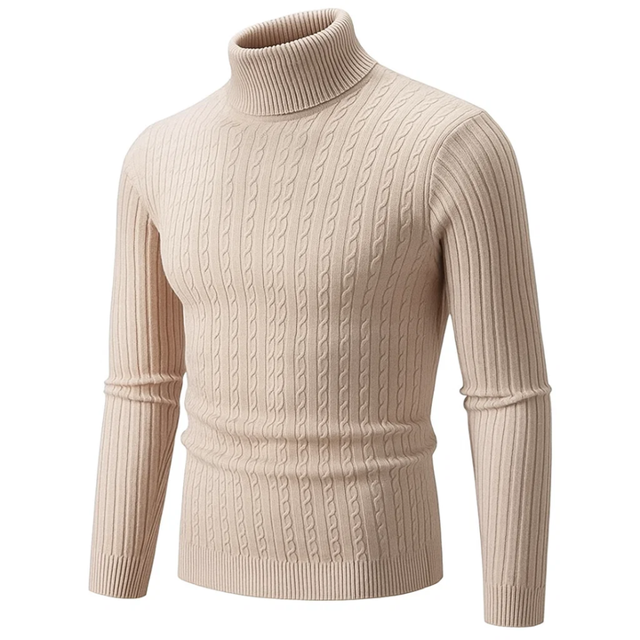 Herren Rollkragenpullover mit Muster – Hoher Kragen