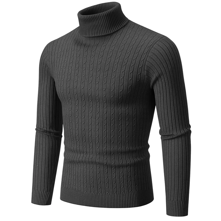 Herren Rollkragenpullover mit Muster – Hoher Kragen