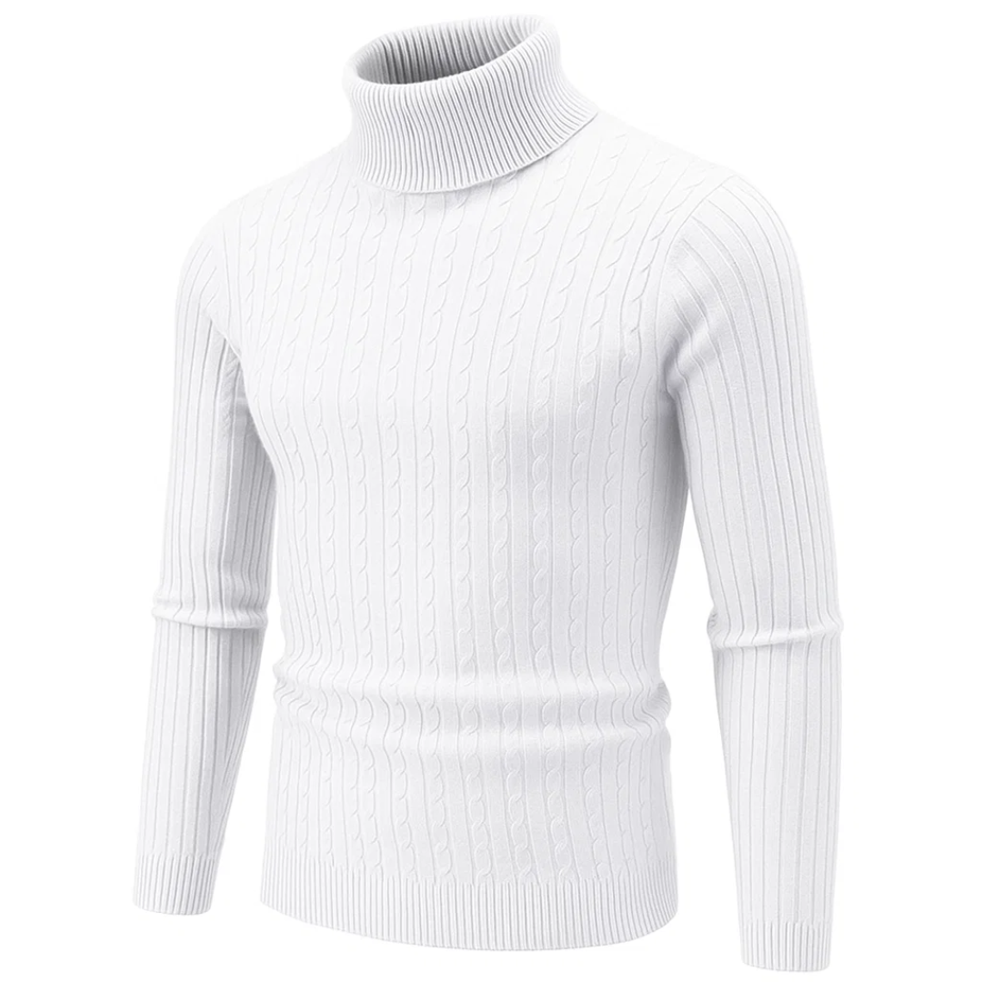 Herren Rollkragenpullover mit Muster – Hoher Kragen