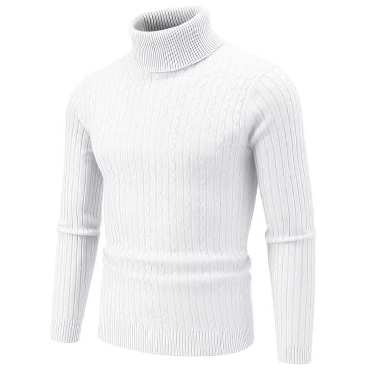 Herren Rollkragenpullover mit Muster – Hoher Kragen
