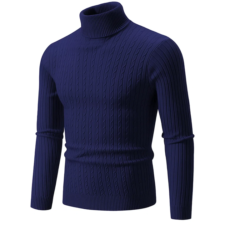 Herren Rollkragenpullover mit Muster – Hoher Kragen