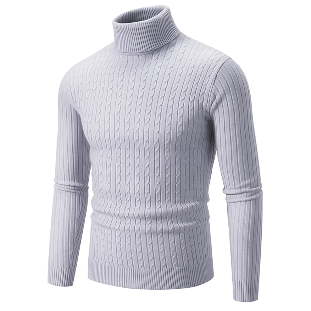 Herren Rollkragenpullover mit Muster – Hoher Kragen