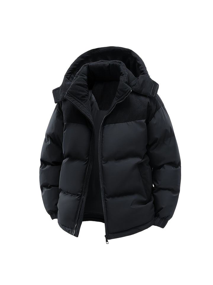 Herren Steppjacke mit Kapuze – Kurzes Modell