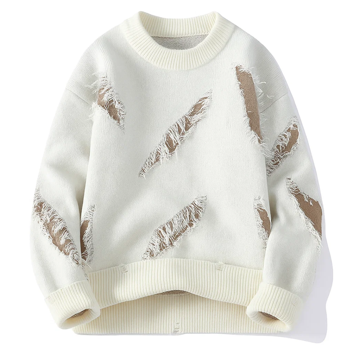 Herren Strickpullover mit Rissmuster - Lockere Passform