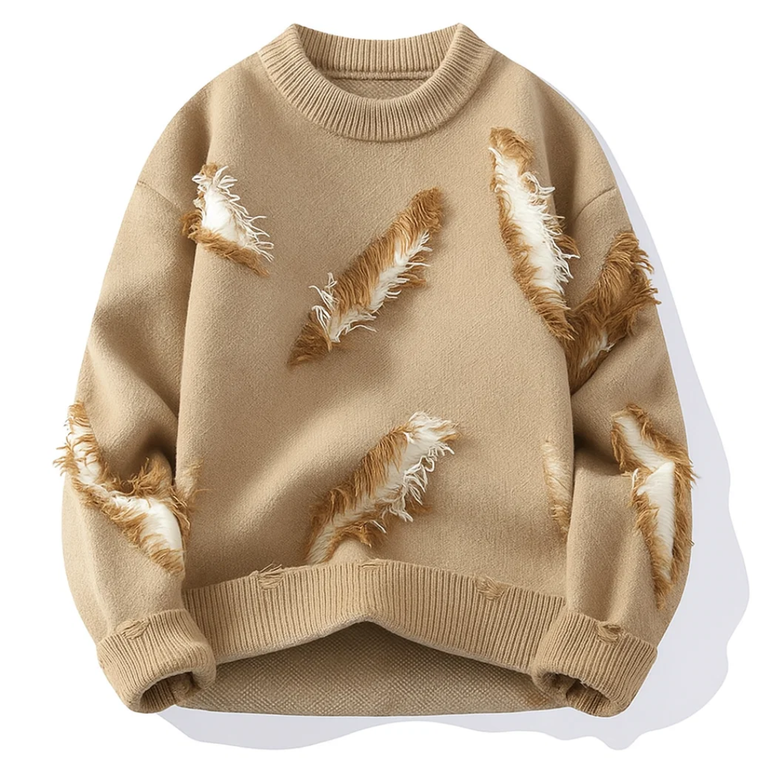 Herren Strickpullover mit Rissmuster - Lockere Passform