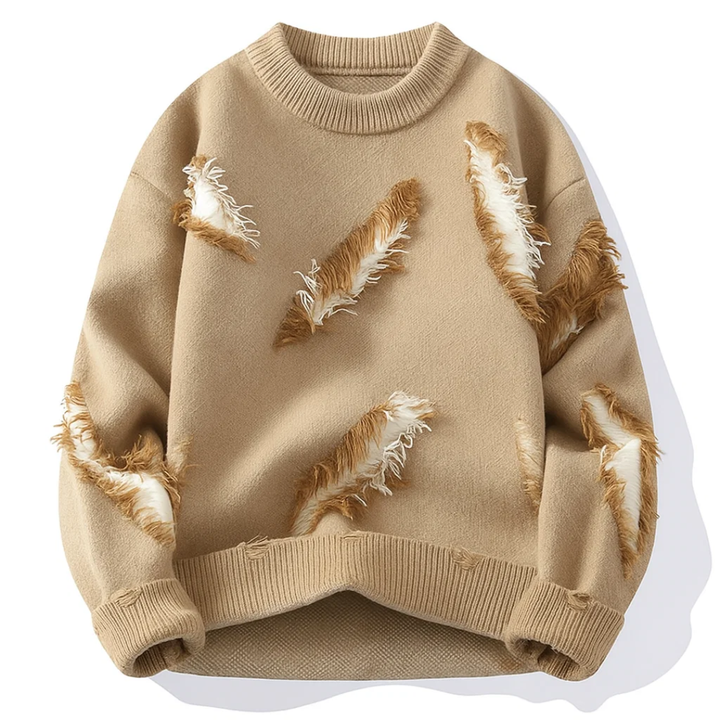 Herren Strickpullover mit Rissmuster - Lockere Passform