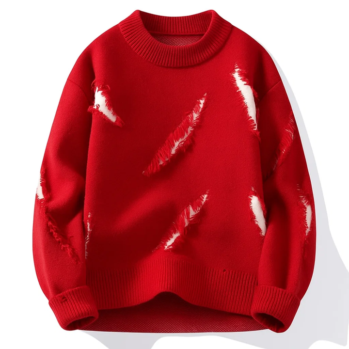 Herren Strickpullover mit Rissmuster - Lockere Passform