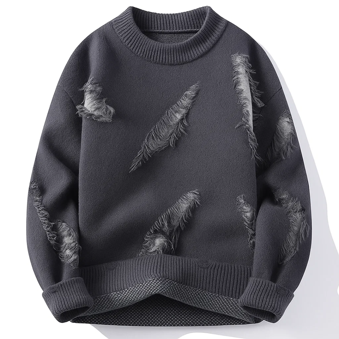 Herren Strickpullover mit Rissmuster - Lockere Passform