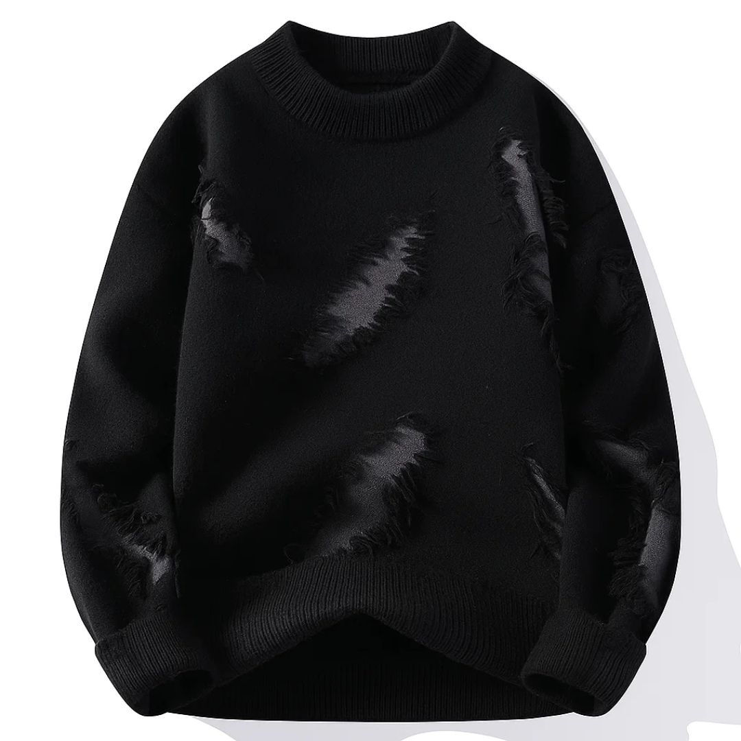 Herren Strickpullover mit Rissmuster - Lockere Passform