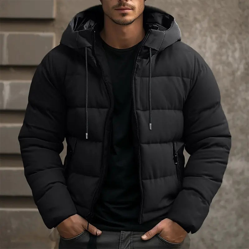 Herren Tactical Puffer Winterjacke mit Kapuze – Kurzes Modell