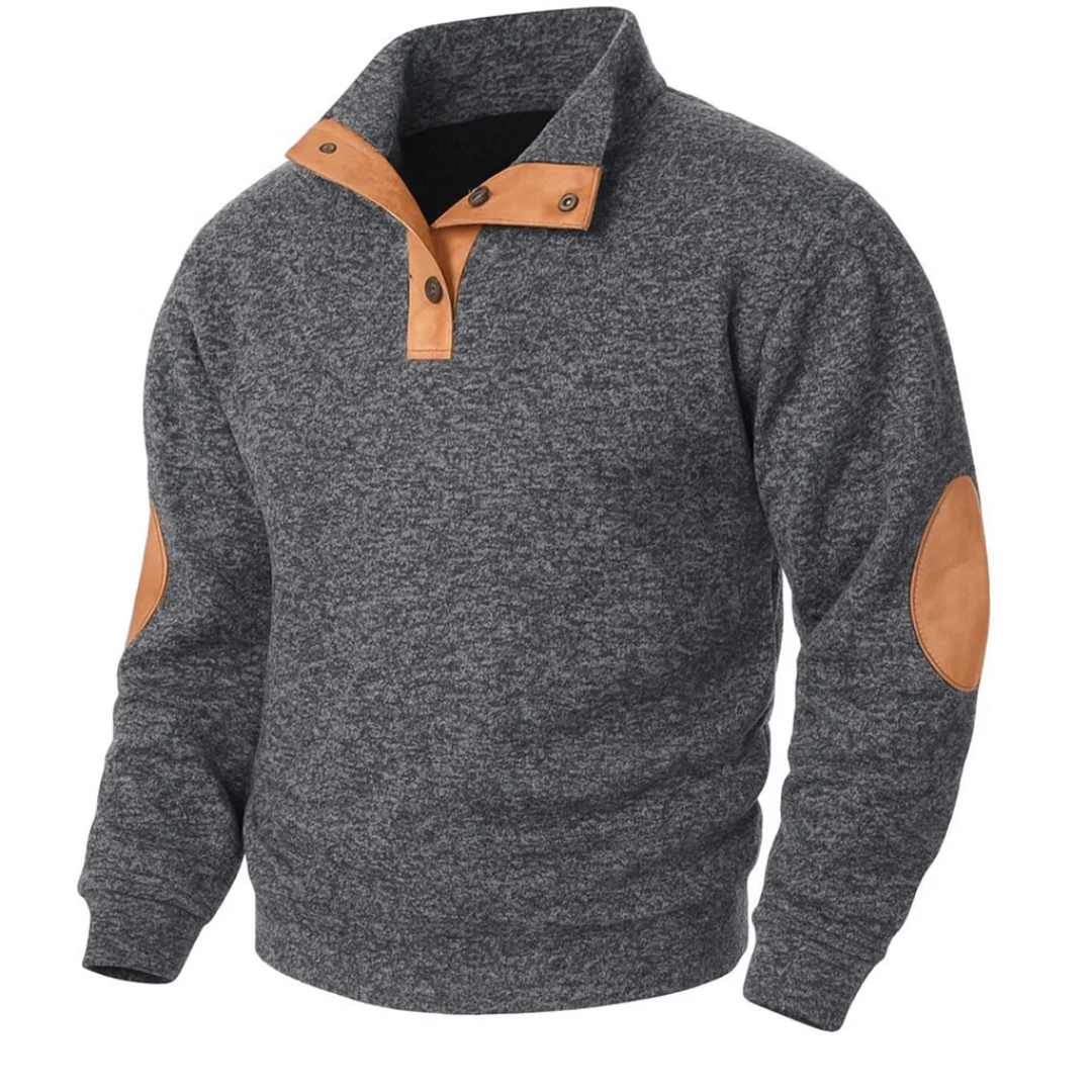 Herren V-Ausschnitt Sweatshirt im Outdoor-Stil