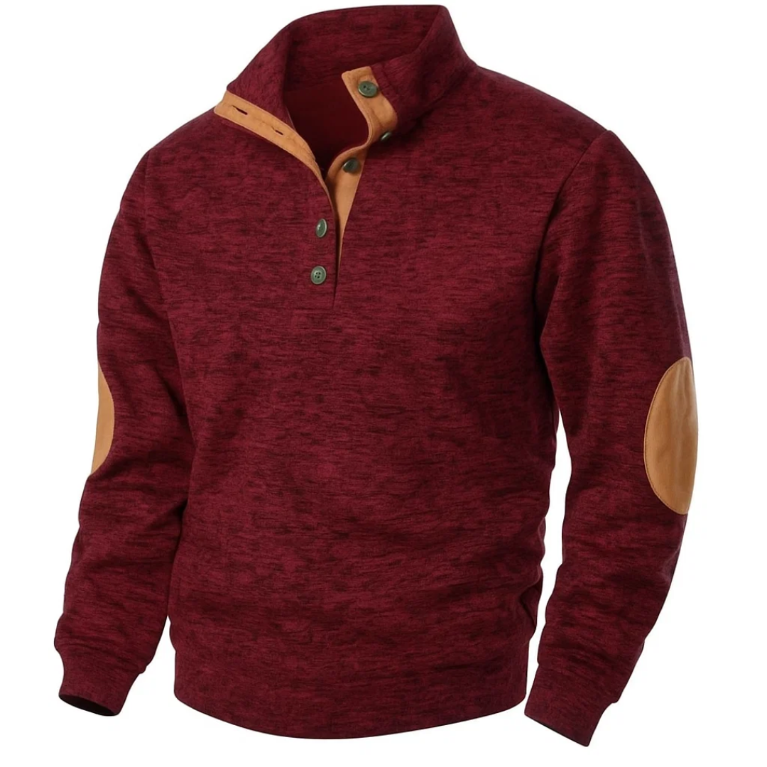 Herren V-Ausschnitt Sweatshirt im Outdoor-Stil