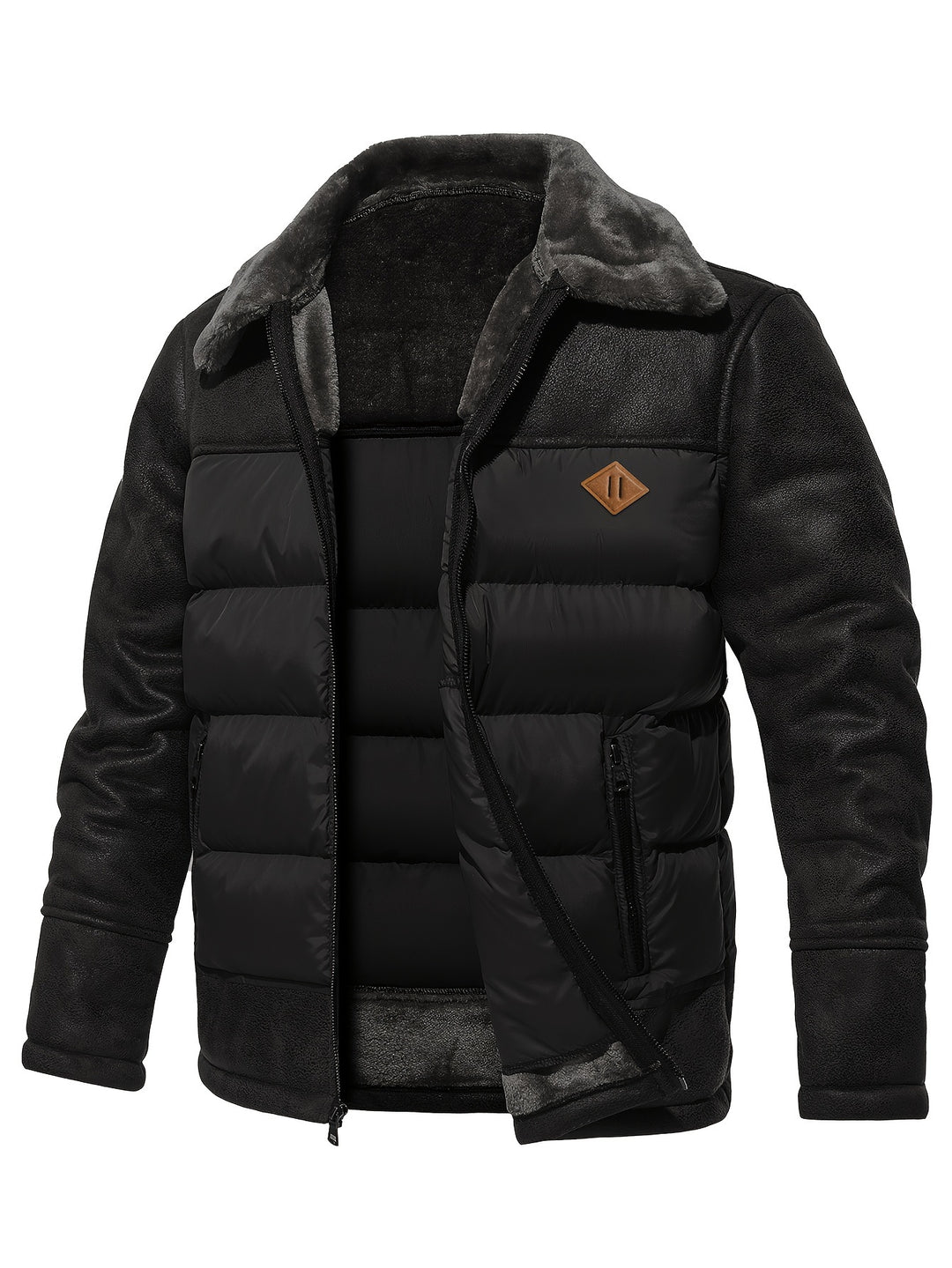 Herren Winterjacke mit Kragen – kurzes Modell