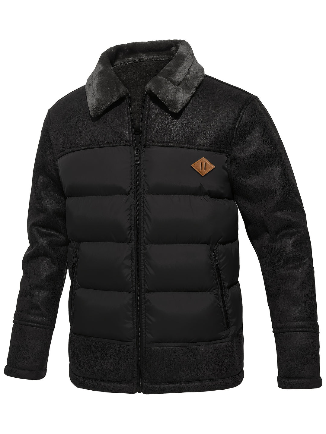 Herren Winterjacke mit Kragen – kurzes Modell