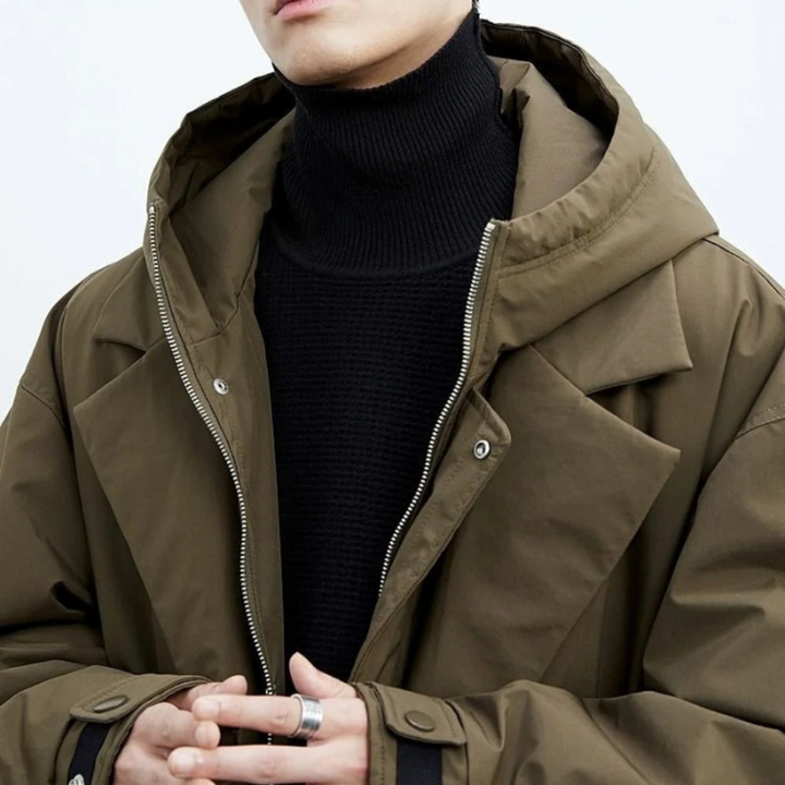 Herren Wintermantel mit Kapuze - Langer Parka