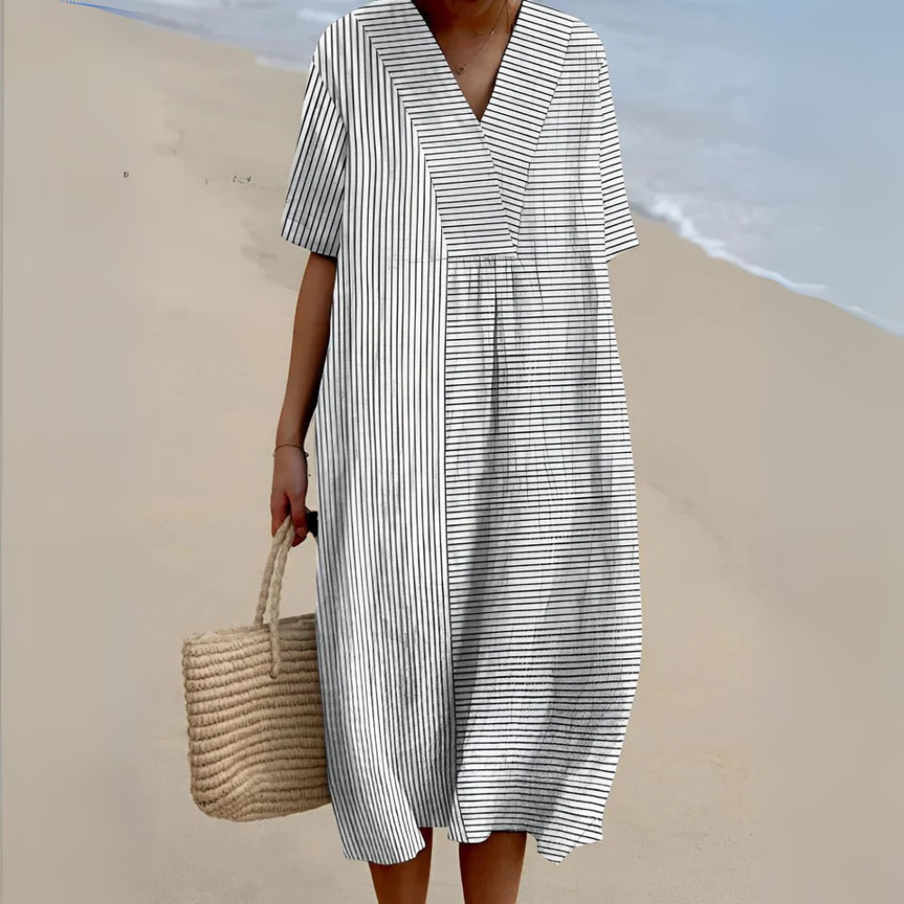 JEANINE – KLEID MIT GEOMETRISCHEN MUSTERN