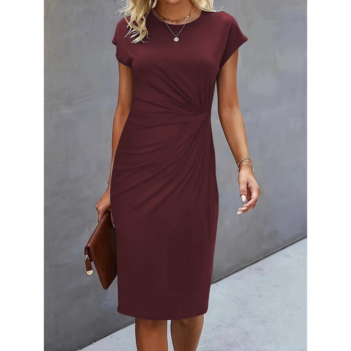 Damen Formalkleid mit Kurzen Ärmeln – Midi