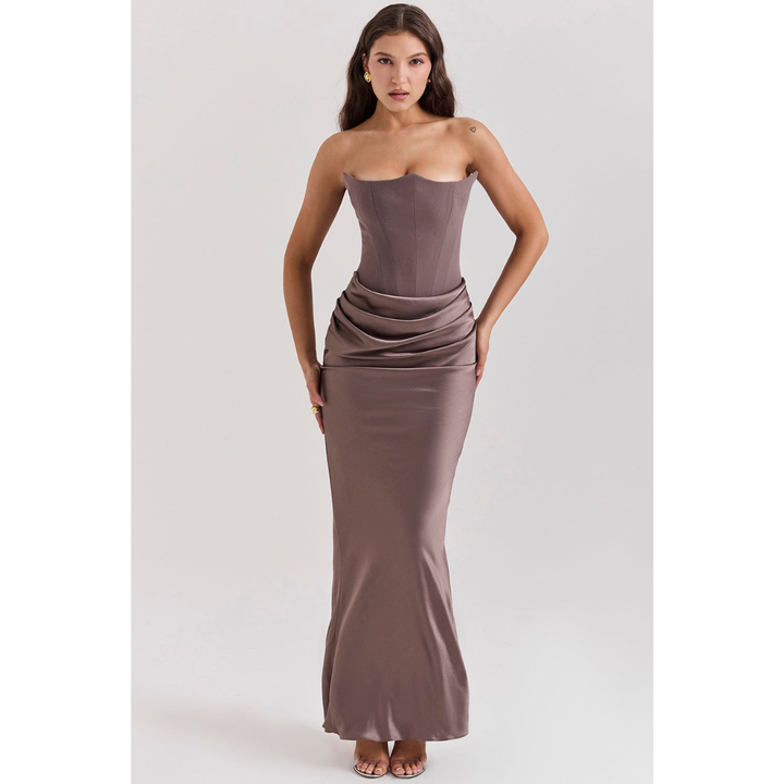 Damen Abendkleid Trägerlos mit Meerjungfrauen-Schnitt – Maxi