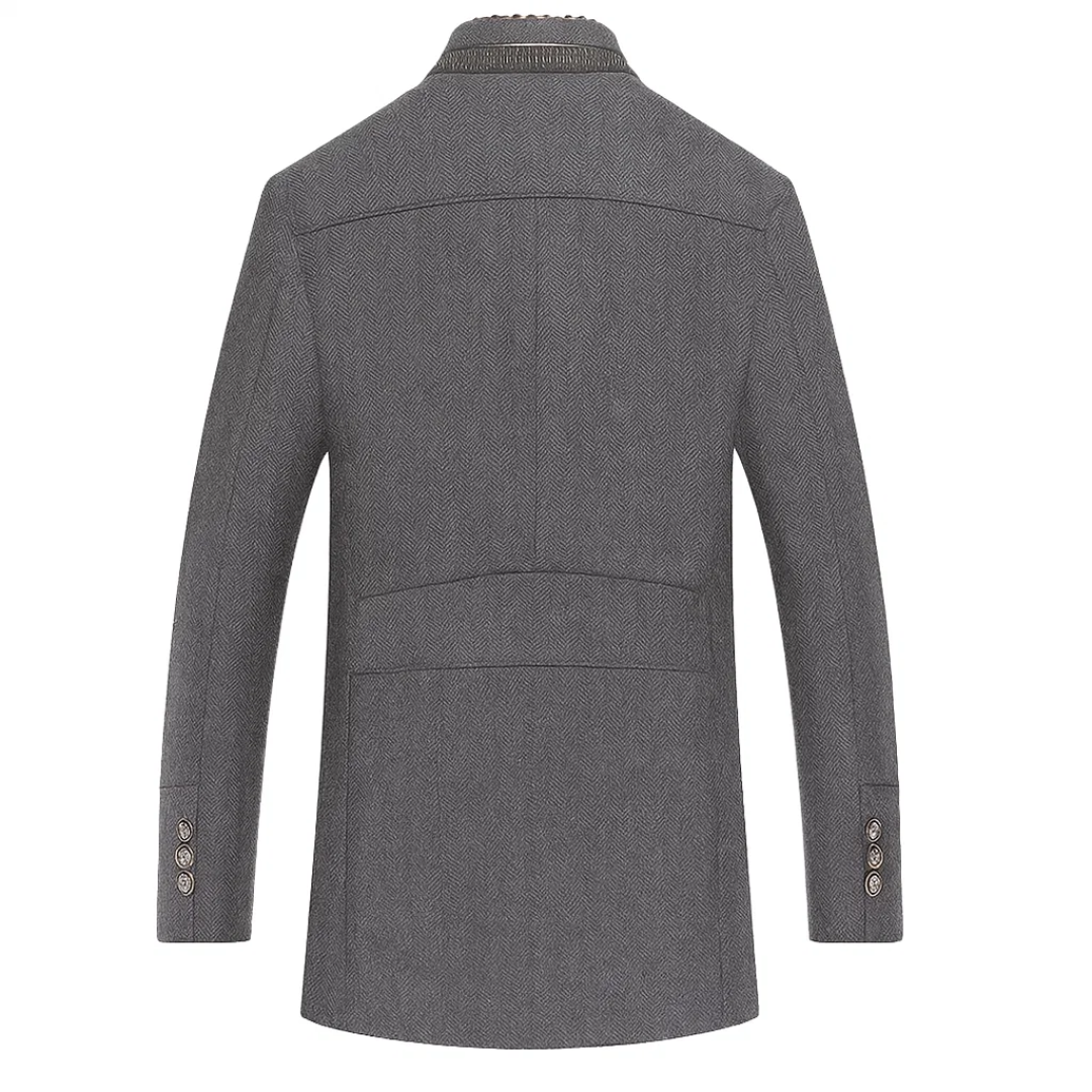 Herren Gefütterter Wintermantel mit Hohem Kragen – Langes Modell