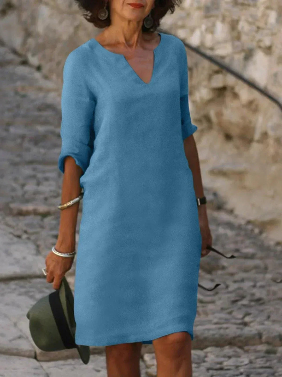 JOSE - KLEID MIT V-AUSCHNITT