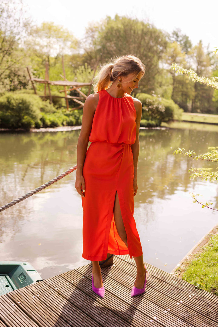 CAMILLE - KLEID MIT RUNDHALSAUSSCHNITT