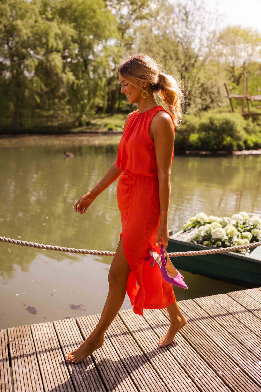 CAMILLE - KLEID MIT RUNDHALSAUSSCHNITT